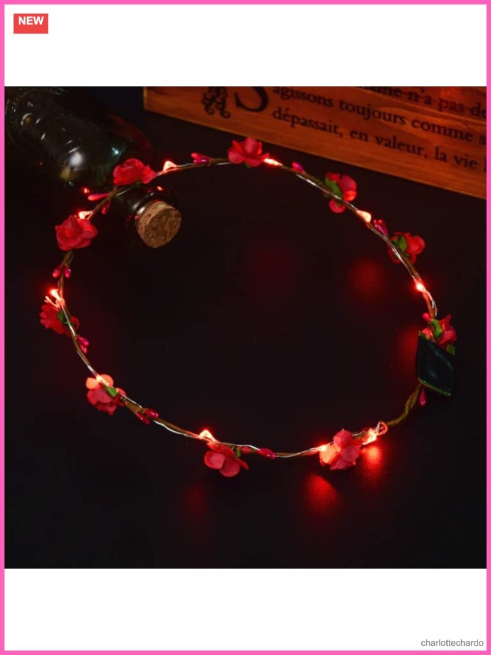 LED Flower Crown Headband Light Up Hair Wreath Party Wedding
